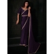Purple Georgette Satin Zircon Work Trendy Saree For Women