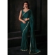 Zircon Work Georgette Satin Trendy Saree In Rama