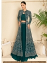 Embroidered Work Georgette Readymade Lehenga Choli In Rama