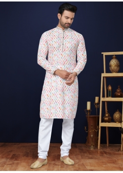 Multi Colour Heavy Cotton Digital Printed Worked Mens Kurta Pajama
