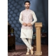Mens Silk Kurta Pajama With Digital Printed Heavy Cotton Cream Jacket
