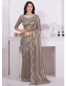 Grandiose Beige Organza Trendy Saree