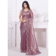 Purple Organza Trendy Saree With Zircon Work