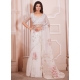 White Organza Digital Print And Zircon Work Contemporary Sari For Ceremonial