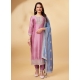 Embroidered Pink Vichitra Silk Designer Salwar Suit