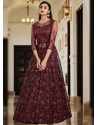 Heavy Embroidered Designer Maroon Party Wear Indo Western Suit