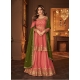 Peach Heavy Embroidred Gharara Style Designer Suit