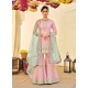 Elegant Pink Real Georgette Heavy Designer Sharara Suit