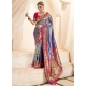 Blue Silk Jacquard Work Contemporary Sari For Women