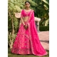 Gratifying Magenta Banarasi Silk Lehenga Choli With Embroidered And Weaving Work