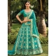 Green Banarasi Silk Cut Embroidered And Weaving Work Lehenga Choli For Engagement