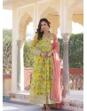 Digital Printed Multi Colour Gown With Dupatta