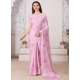 Digital Print Work Georgette Satin Trendy Saree In Pink