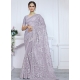 Lavender Net Embroidered And Stone Work Trendy Saree