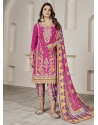 Pink Chinon Embroidered And Mirror Work Salwar Suit