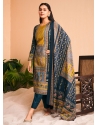 Blue Viscose Digital Print And Foil Print Work Salwar Suit For Festival