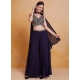 Embroidered And Sequins Work Chinon Salwar Suit In Blue For Ceremonial
