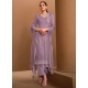 Purple Chiffon Salwar Suit With Swarovski Work