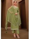 Green Chiffon Trendy Suit With Swarovski Work For Ceremonial