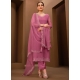 Swarovski Work Chiffon Salwar Suit In Pink
