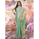 Sea Green Brocade Classic Sari With Hand And Mirror Work