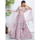 Mauve Organza Cord Embroidered Sequins And Thread Work Lehenga Choli For Engagement