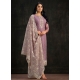 Purple Organza Embroidered And Swarovski Work Salwar Suit