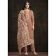 Brown Organza Embroidered And Swarovski Work Trendy Suit For Ceremonial