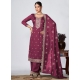Wine Vichitra Silk Embroidered Work Trendy Suit For Women