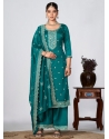 Rama Vichitra Silk Embroidered Work Salwar Suit For Women