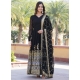 Embroidered And Sequins Work Faux Georgette Designer Gown In Black
