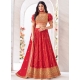 Red Georgette Digital Print Embroidered And Sequins Work Readymade Lehenga Choli
