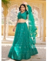 Rama Net Embroidered And Sequins Work Lehenga Choli For Ceremonial