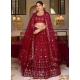 Maroon Net Lehenga Choli With Embroidered And Sequins Work