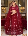 Maroon Net Lehenga Choli With Embroidered And Sequins Work