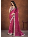 Pink Sequins Stone And Thread Work Banarasi Silk Contemporary Saree