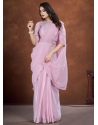 Moti Sequins And Thread Work Crepe Silk Contemporary Sari In Purple