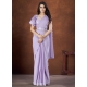 Lavender Crepe Silk Classic Sari With Moti Sequins And Thread Work