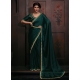 Green Georgette Satin Hand And Zircon Work Classic Saree For Ceremonial