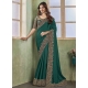 Rama Silk Patch Border Embroidered And Sequins Work Trendy Saree For Engagement