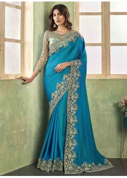 Silk Trendy Saree In Blue