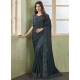 Grey Silk Patch Border Embroidered And Sequins Work Classic Sari