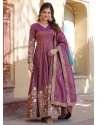 Trendy Purple Viscose Designer Gown