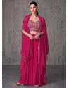 Pink Georgette Embroidered Work Palazzo Salwar Suit For Ceremonial