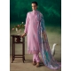 Purple Muslin Salwar Suit With Embroidered And Resham Thread Work For Ceremonial