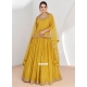 Mustard Georgette Readymade Lehenga Choli With Embroidered And Sequins Work