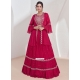 Pink Georgette Readymade Lehenga Choli With Embroidered And Sequins Work