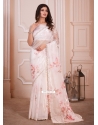 Captivating White Organza Contemporary Sari