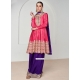 Pink Chinon Embroidered And Sequins Work Readymade Salwar Suit For Ceremonial