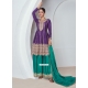 Purple Chinon Embroidered And Sequins Work Palazzo Salwar Suit For Ceremonial